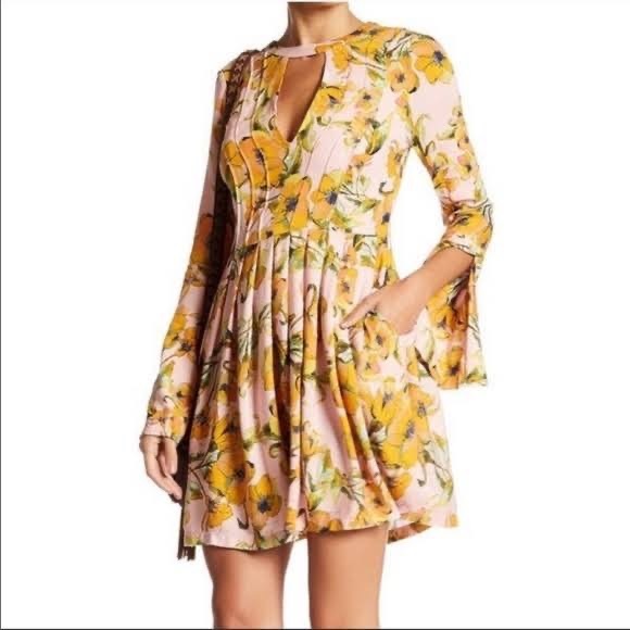 Free People Spring Tegan Floral Dress Sz 4 - Picture 1 of 11